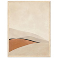 Dune Study framed abstract art print in sand and clay tones, natural wood frame, 30 x 40 cm